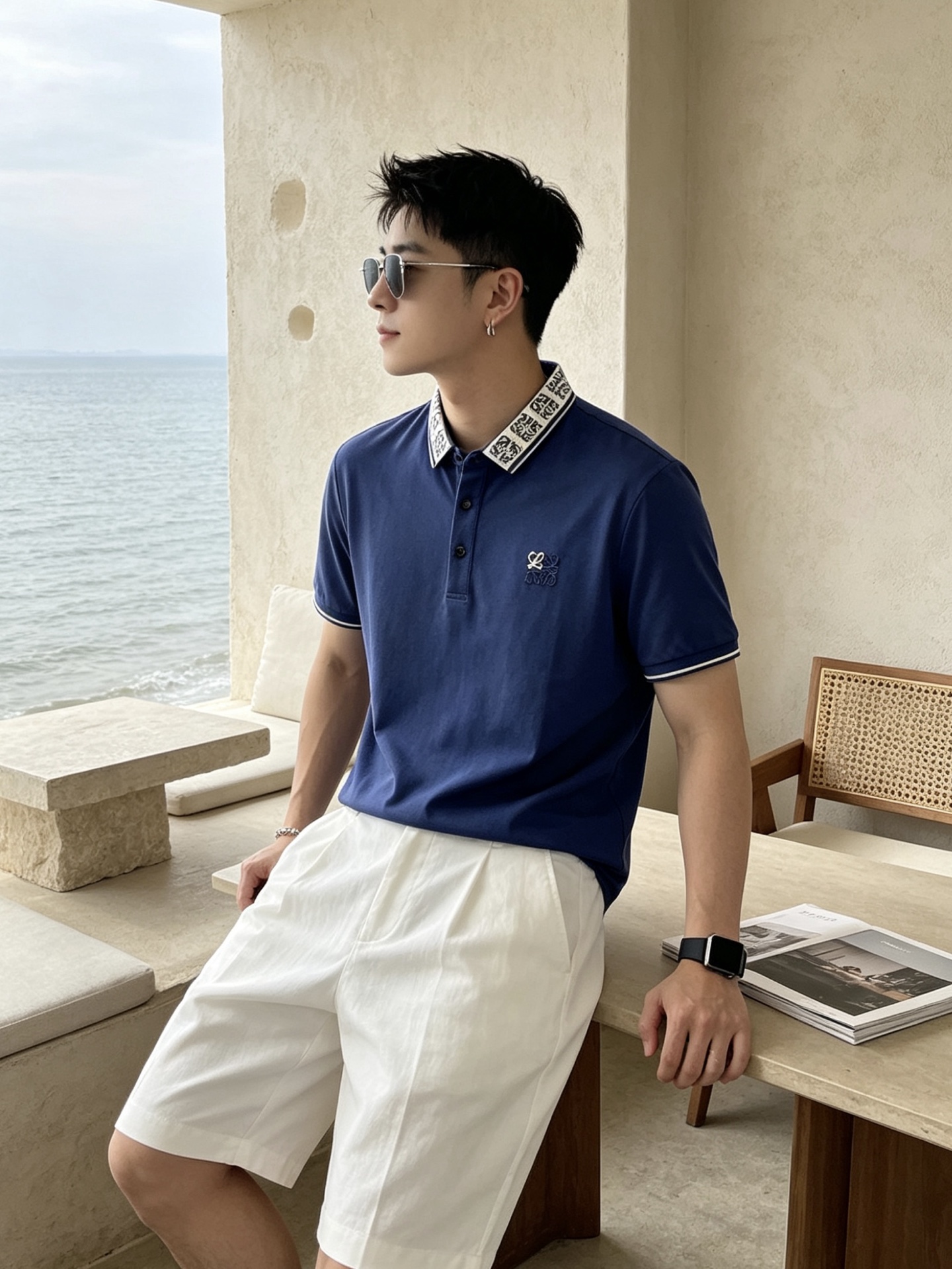 🔥 罗意威 LOEWE 老花领刺绣短袖Polo衫📏 尺码：M-3XL💎 面料工艺甄选高支精梳珠地棉，触感