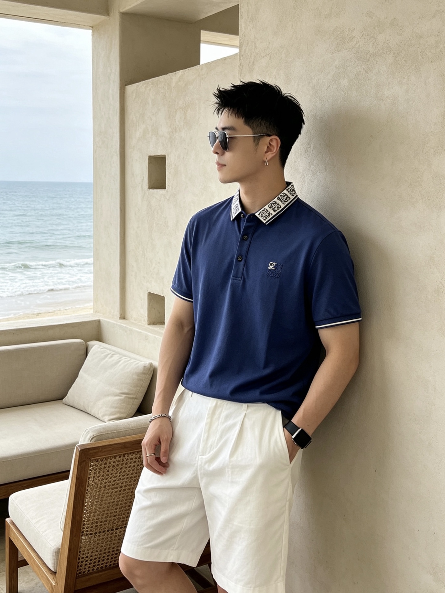 🔥 罗意威 LOEWE 老花领刺绣短袖Polo衫📏 尺码：M-3XL💎 面料工艺甄选高支精梳珠地棉，触感