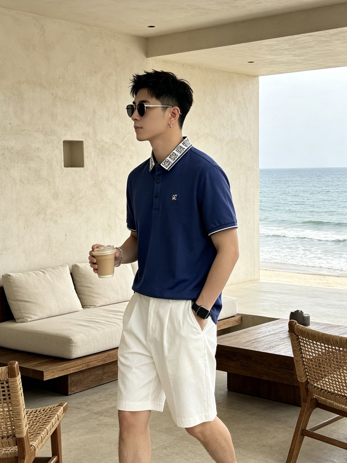 🔥 罗意威 LOEWE 老花领刺绣短袖Polo衫📏 尺码：M-3XL💎 面料工艺甄选高支精梳珠地棉，触感