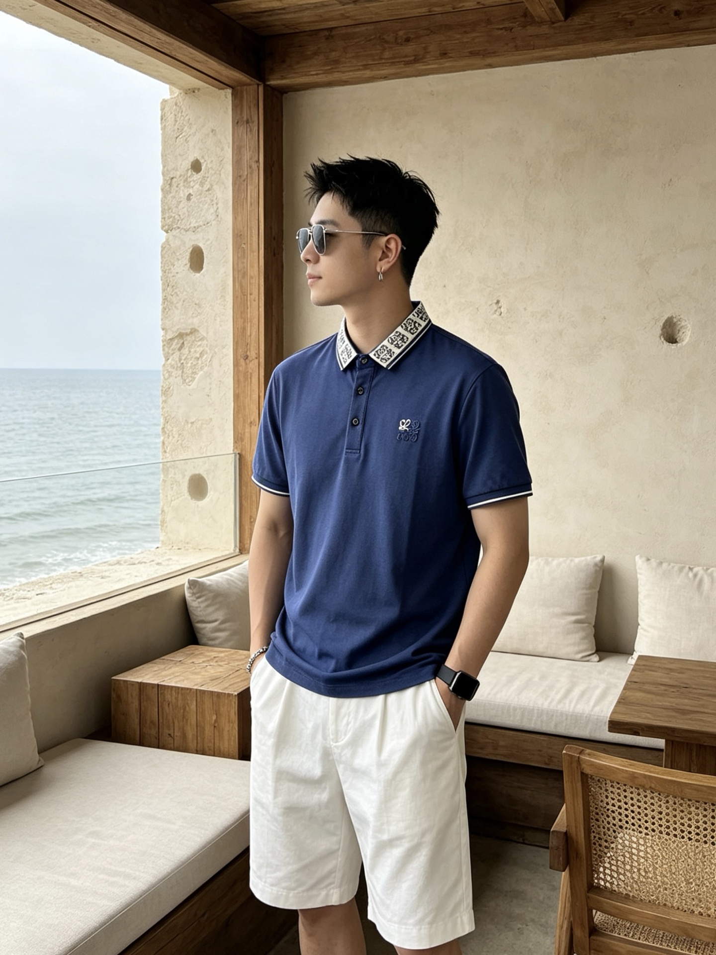 🔥 罗意威 LOEWE 老花领刺绣短袖Polo衫📏 尺码：M-3XL💎 面料工艺甄选高支精梳珠地棉，触感