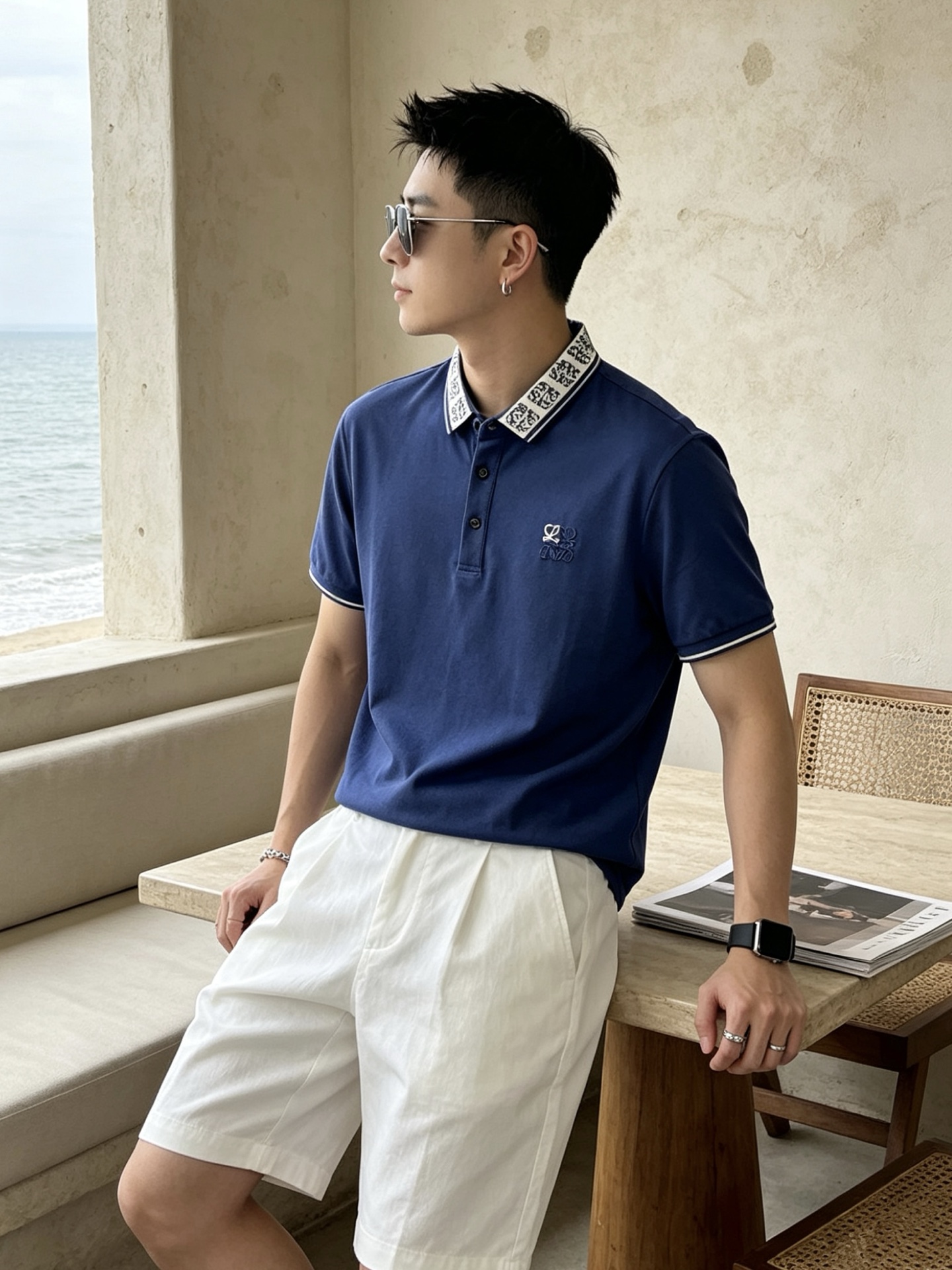 🔥 罗意威 LOEWE 老花领刺绣短袖Polo衫📏 尺码：M-3XL💎 面料工艺甄选高支精梳珠地棉，触感