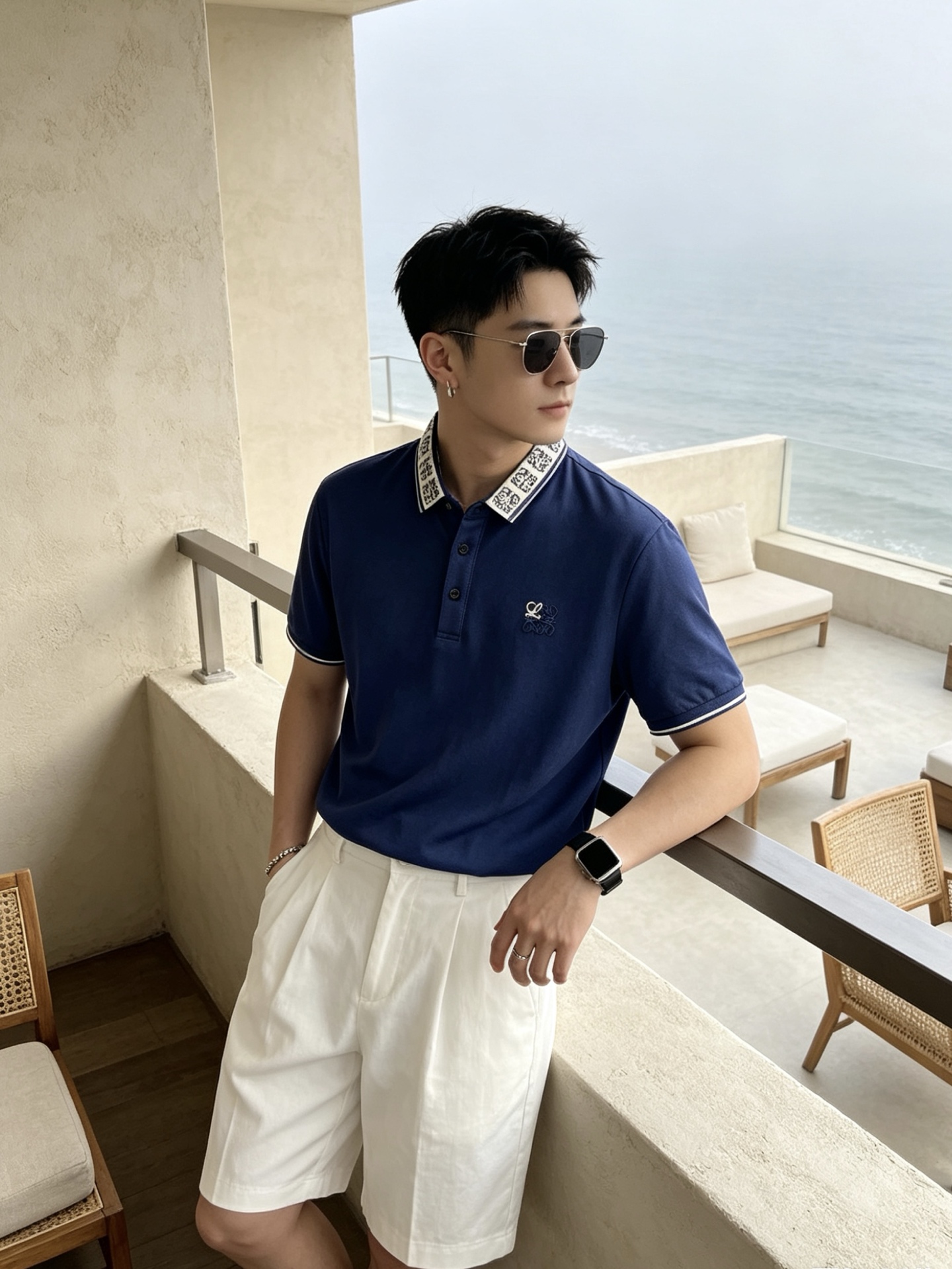 🔥 罗意威 LOEWE 老花领刺绣短袖Polo衫📏 尺码：M-3XL💎 面料工艺甄选高支精梳珠地棉，触感