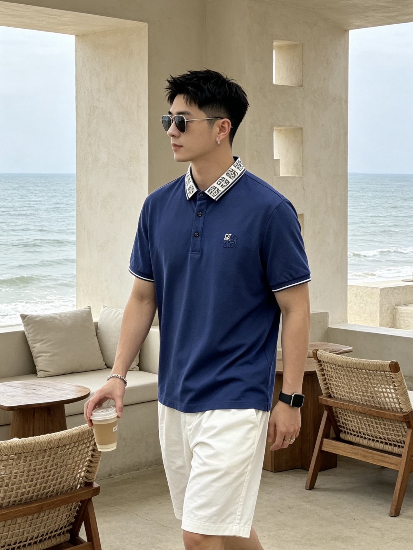 🔥 罗意威 LOEWE 老花领刺绣短袖Polo衫📏 尺码：M-3XL💎 面料工艺甄选高支精梳珠地棉，触感