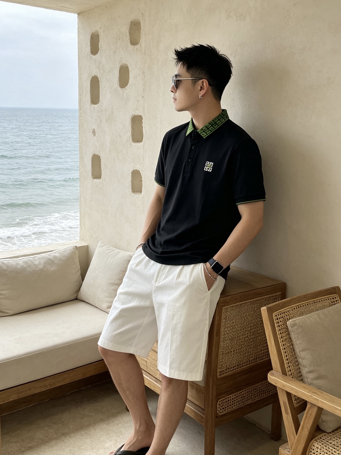 🔥 纪梵希 GIVENCHY 回纹领刺绣短袖Polo衫📏 尺码：M-3XL💎 面料工艺甄选高支精梳珠地棉