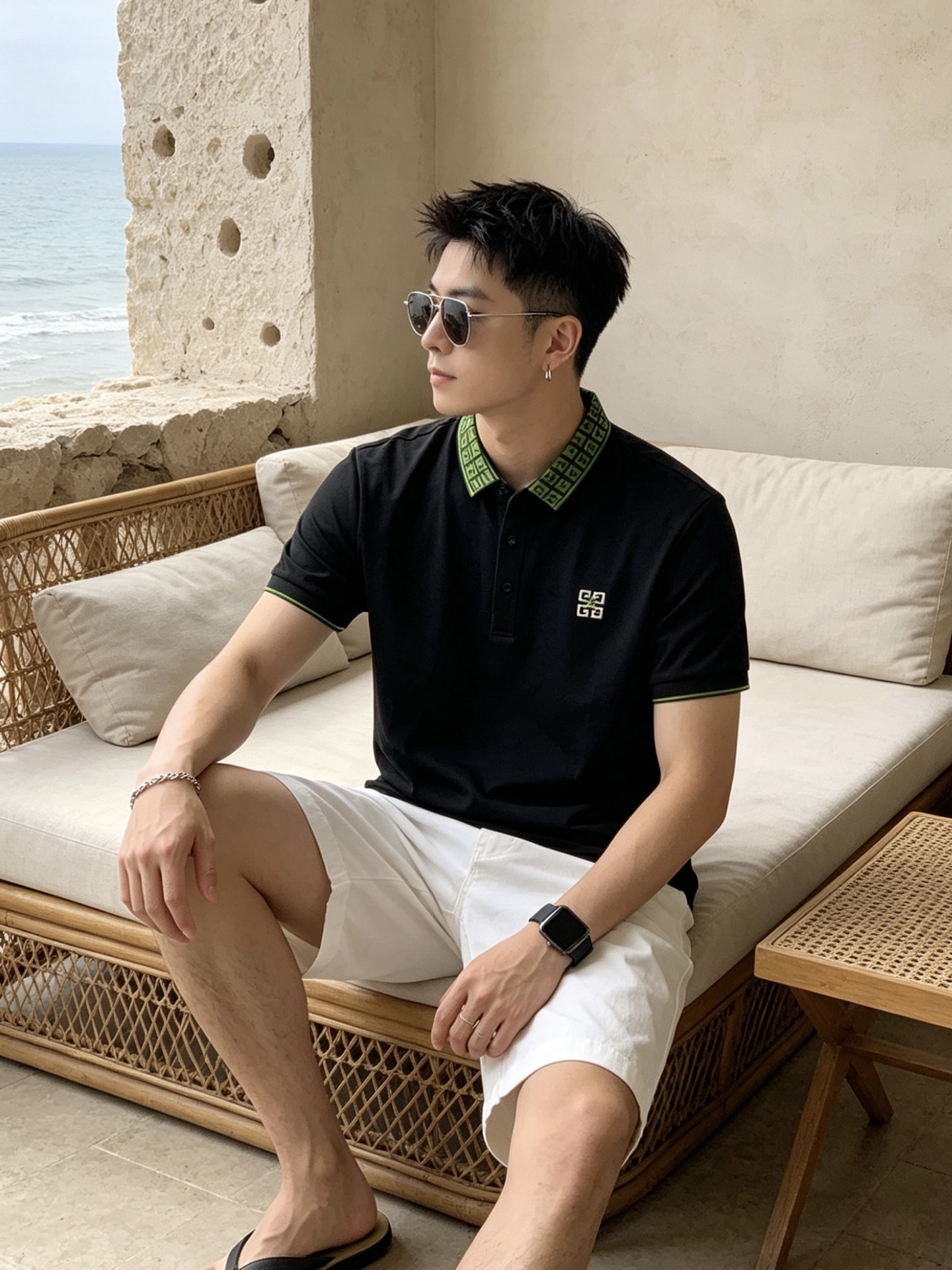 🔥 纪梵希 GIVENCHY 回纹领刺绣短袖Polo衫📏 尺码：M-3XL💎 面料工艺甄选高支精梳珠地棉