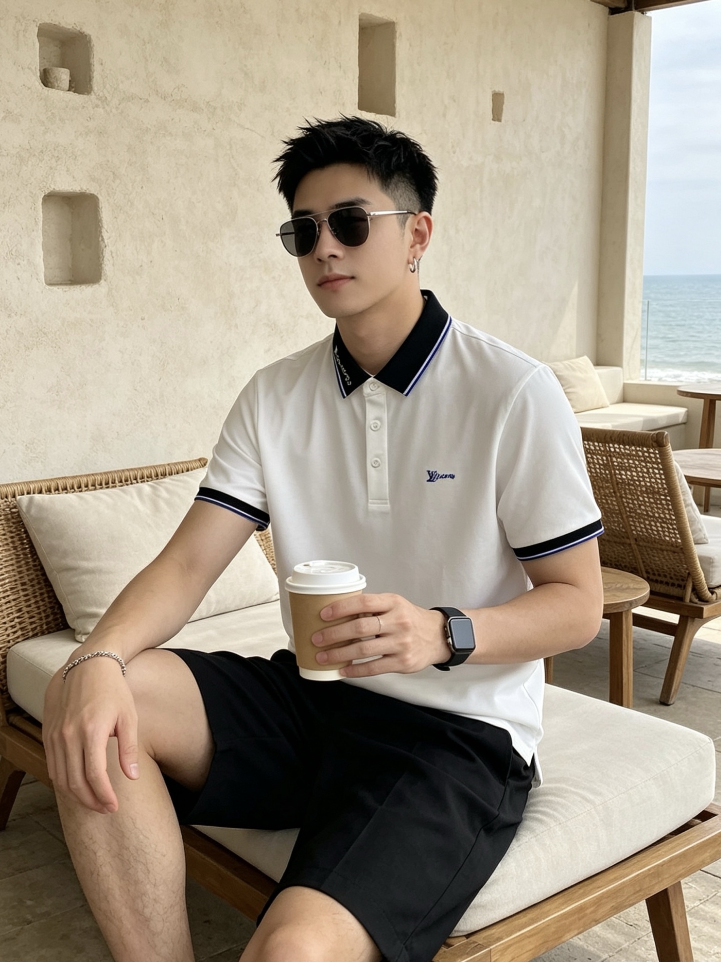 🔥 路易威登 Louis Vuitton 字母领刺绣短袖Polo衫📏 尺码：M-3XL💎 面料工艺甄选高