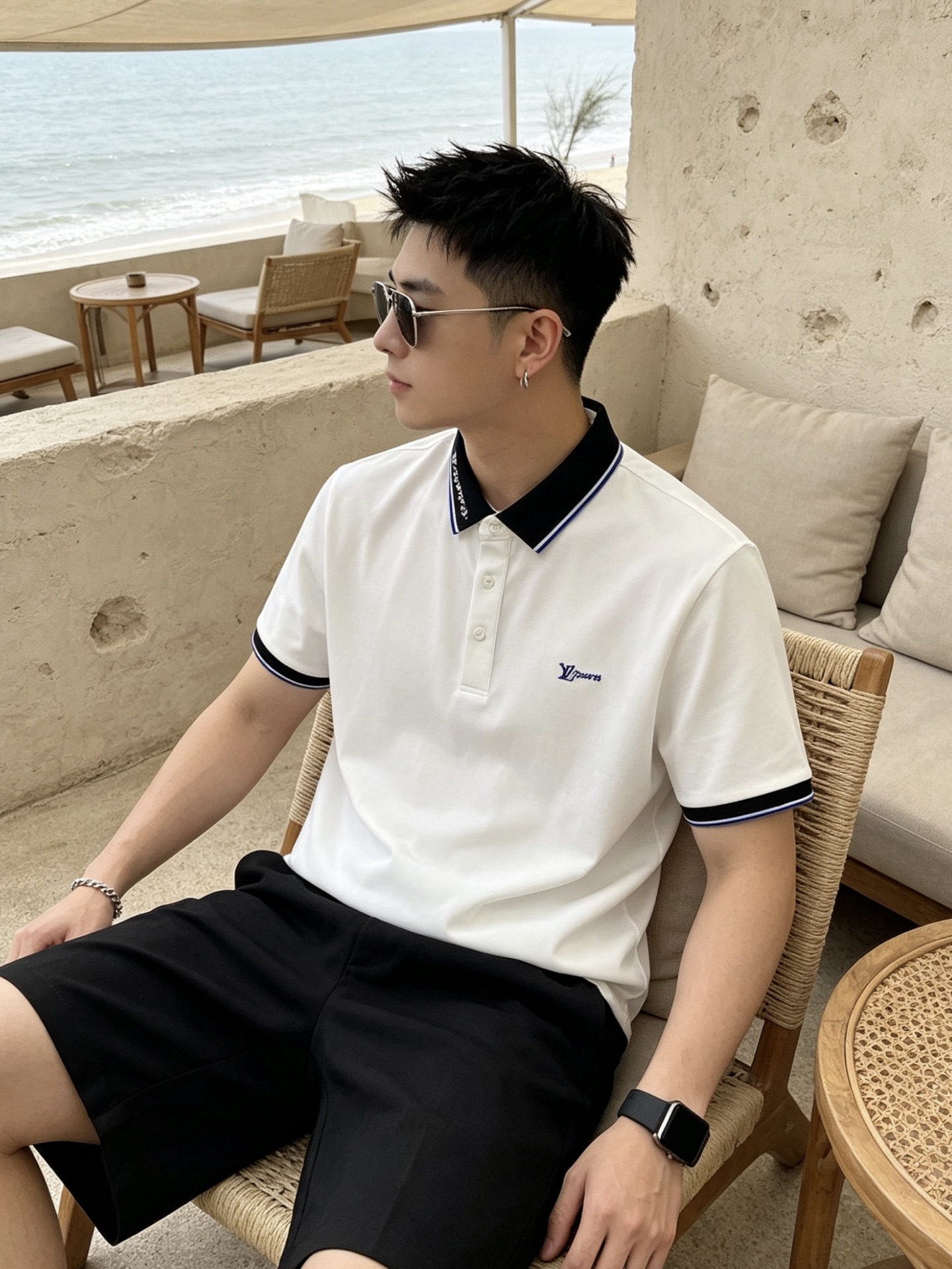 🔥 路易威登 Louis Vuitton 字母领刺绣短袖Polo衫📏 尺码：M-3XL💎 面料工艺甄选高