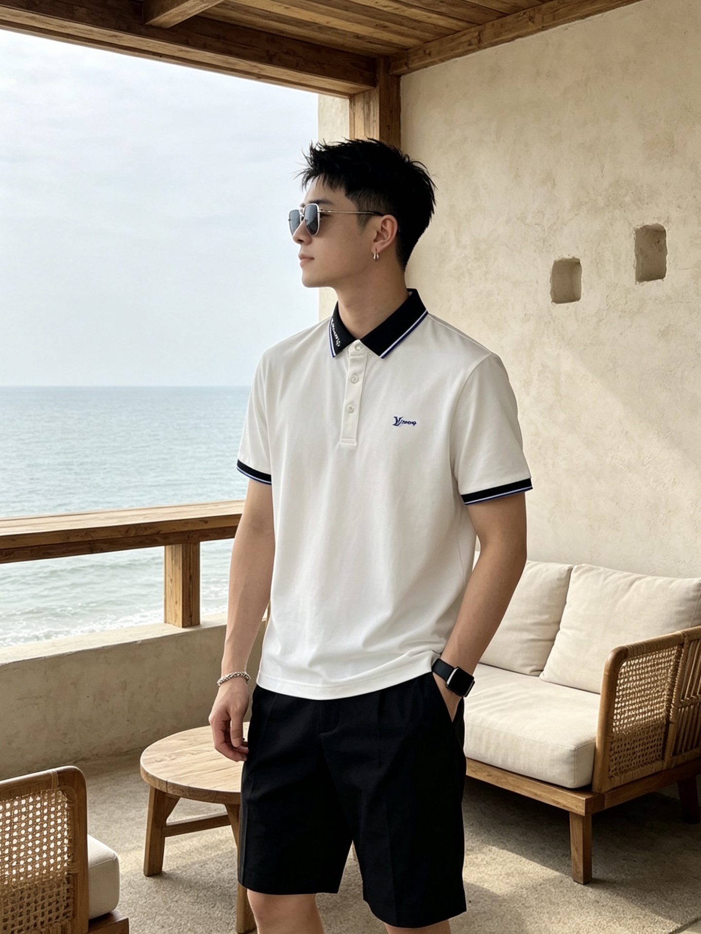 🔥 路易威登 Louis Vuitton 字母领刺绣短袖Polo衫📏 尺码：M-3XL💎 面料工艺甄选高