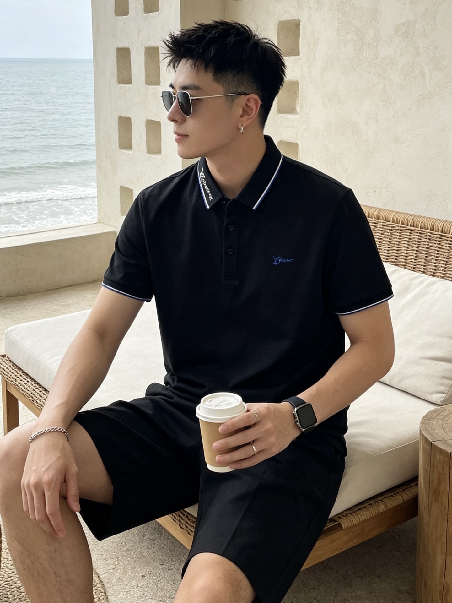 🔥 路易威登 Louis Vuitton 字母领刺绣短袖Polo衫📏 尺码：M-3XL💎 面料工艺甄选高