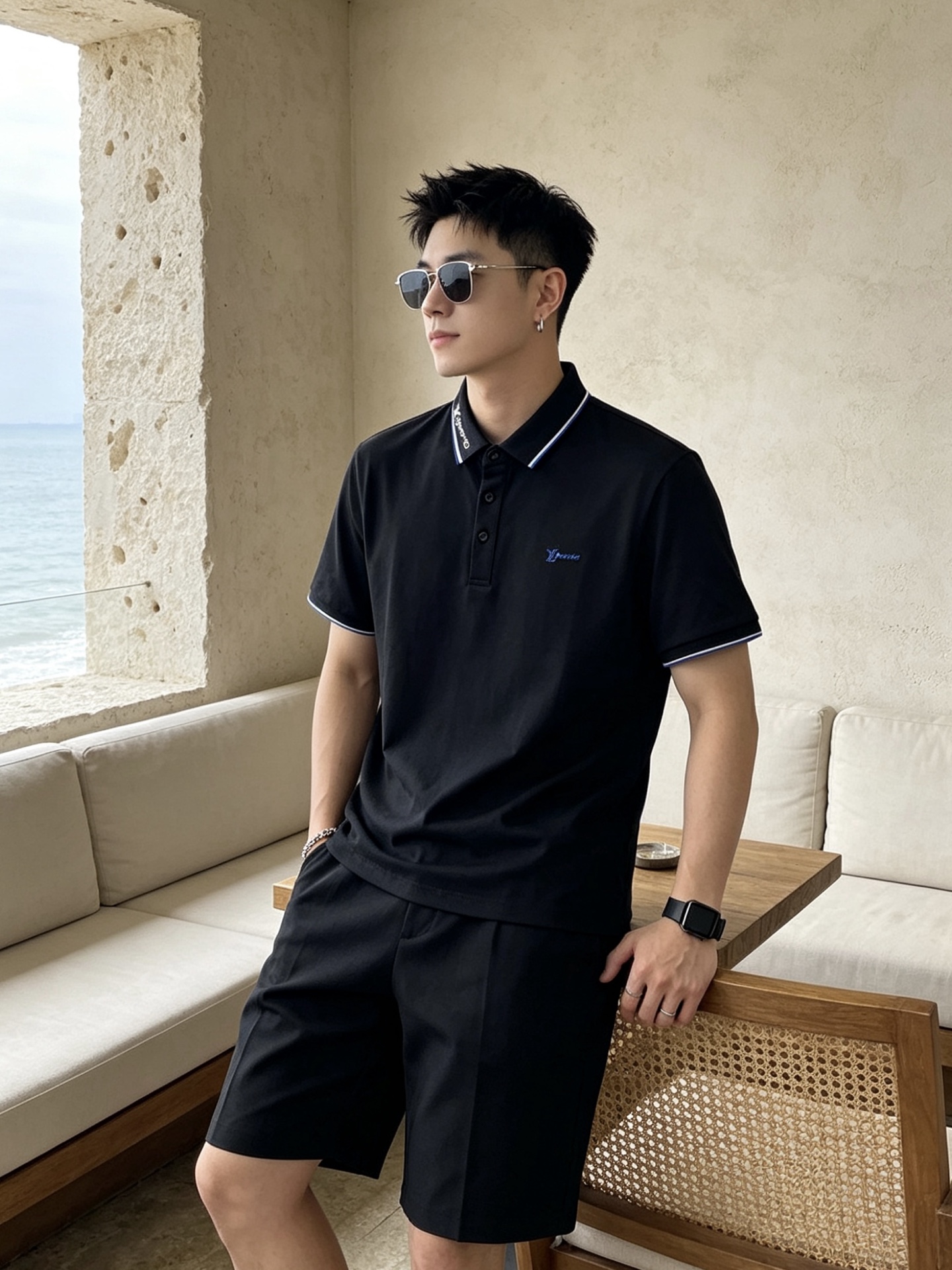 🔥 路易威登 Louis Vuitton 字母领刺绣短袖Polo衫📏 尺码：M-3XL💎 面料工艺甄选高