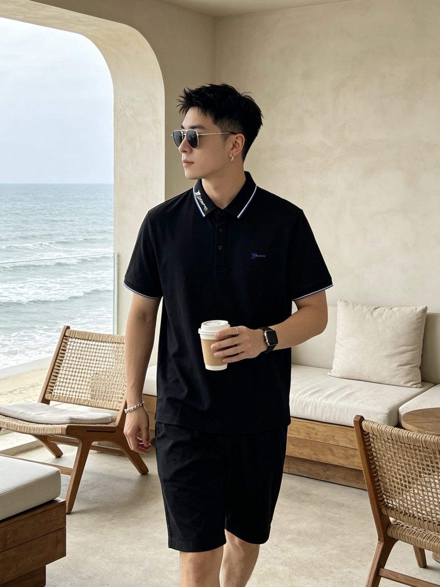 🔥 路易威登 Louis Vuitton 字母领刺绣短袖Polo衫📏 尺码：M-3XL💎 面料工艺甄选高