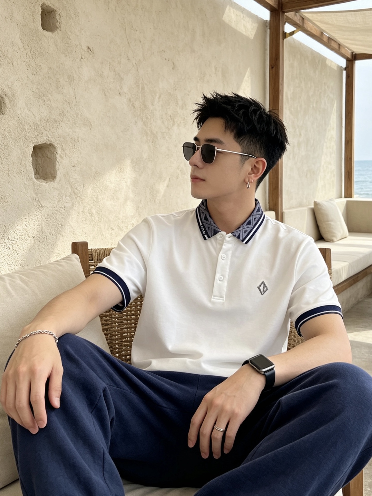 🔥 迪奥 Dior 菱形老花领刺绣短袖Polo衫📏 尺码：M-3XL💎 面料工艺甄选高支精梳珠地棉，触感