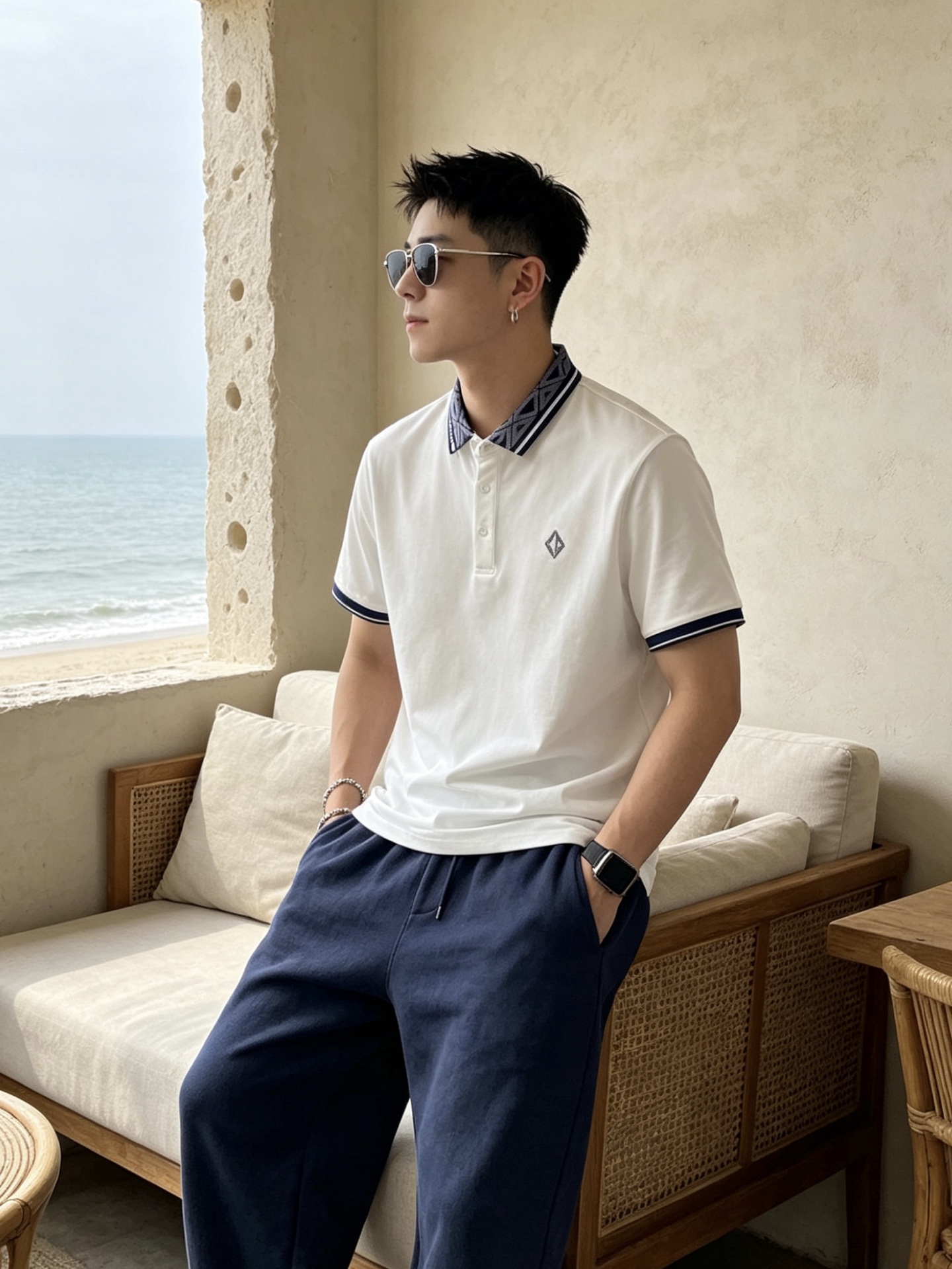 🔥 迪奥 Dior 菱形老花领刺绣短袖Polo衫📏 尺码：M-3XL💎 面料工艺甄选高支精梳珠地棉，触感