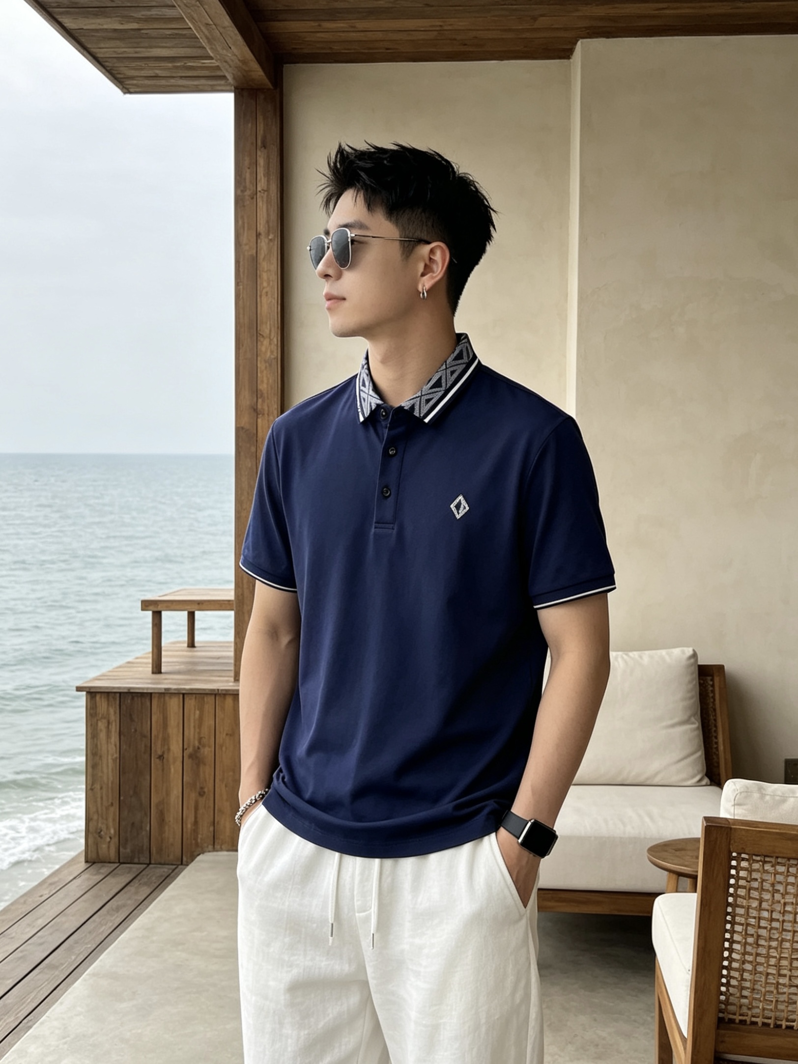 🔥 迪奥 Dior 菱形老花领刺绣短袖Polo衫📏 尺码：M-3XL💎 面料工艺甄选高支精梳珠地棉，触感