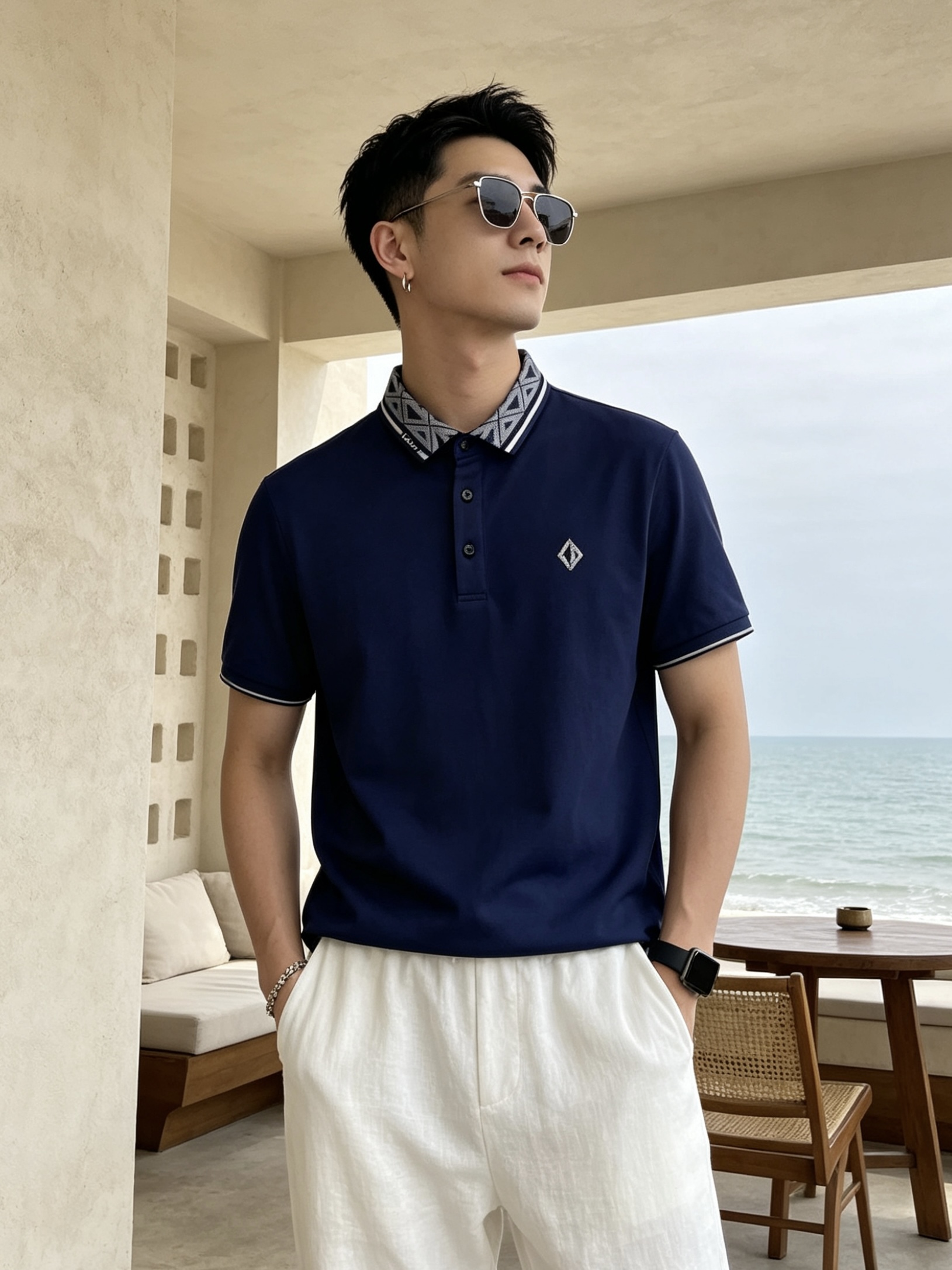 🔥 迪奥 Dior 菱形老花领刺绣短袖Polo衫📏 尺码：M-3XL💎 面料工艺甄选高支精梳珠地棉，触感