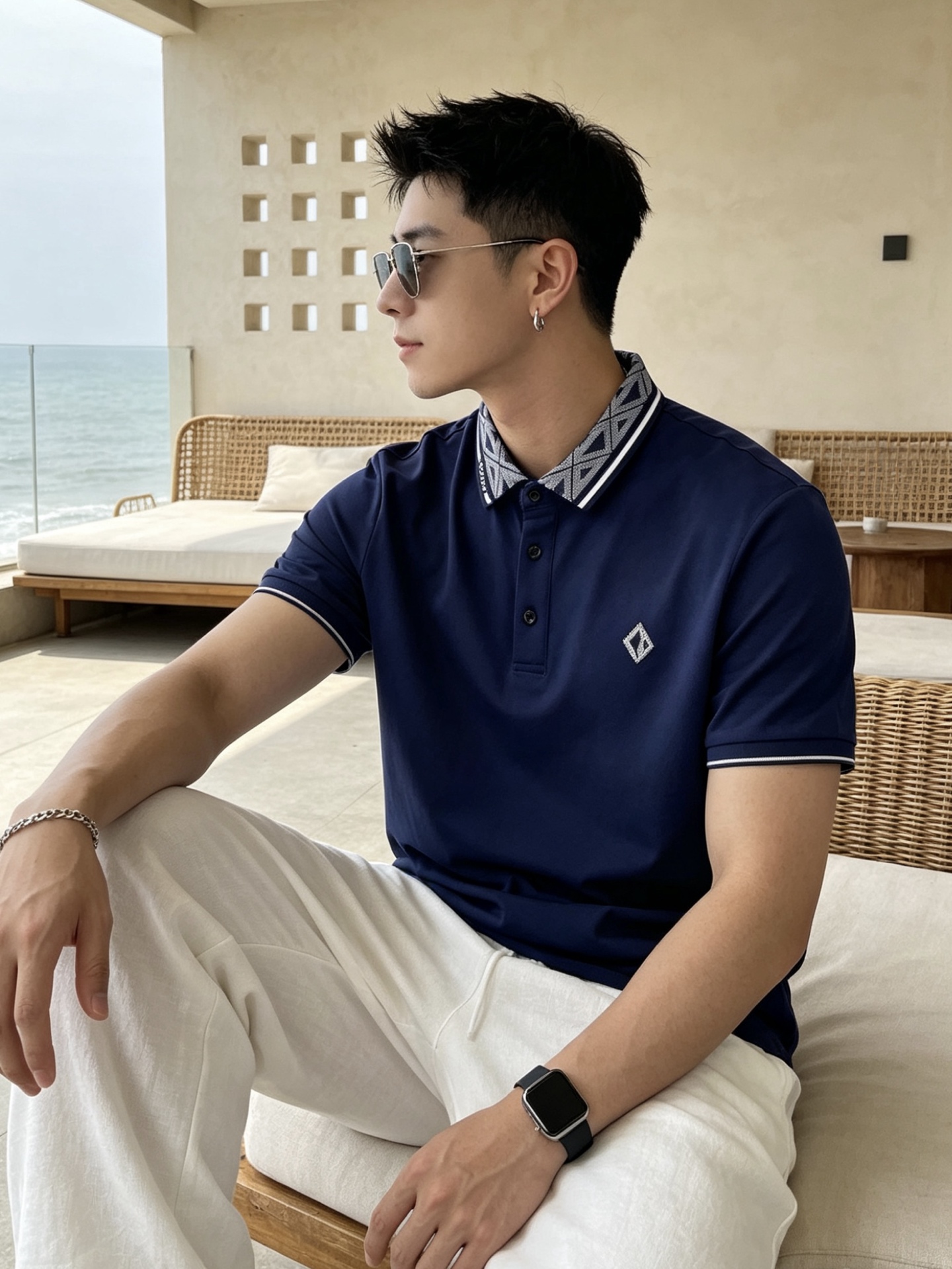 🔥 迪奥 Dior 菱形老花领刺绣短袖Polo衫📏 尺码：M-3XL💎 面料工艺甄选高支精梳珠地棉，触感