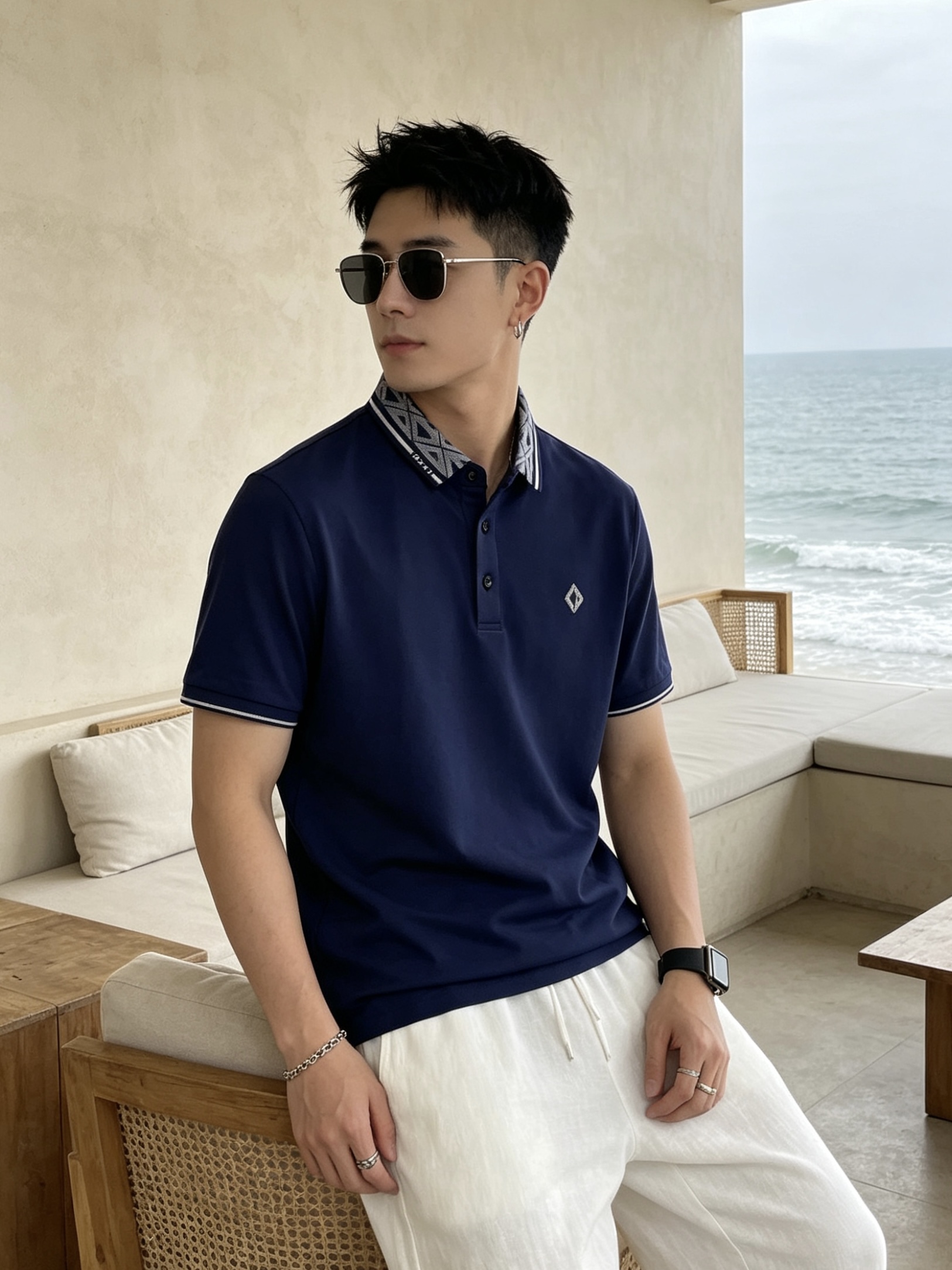 🔥 迪奥 Dior 菱形老花领刺绣短袖Polo衫📏 尺码：M-3XL💎 面料工艺甄选高支精梳珠地棉，触感