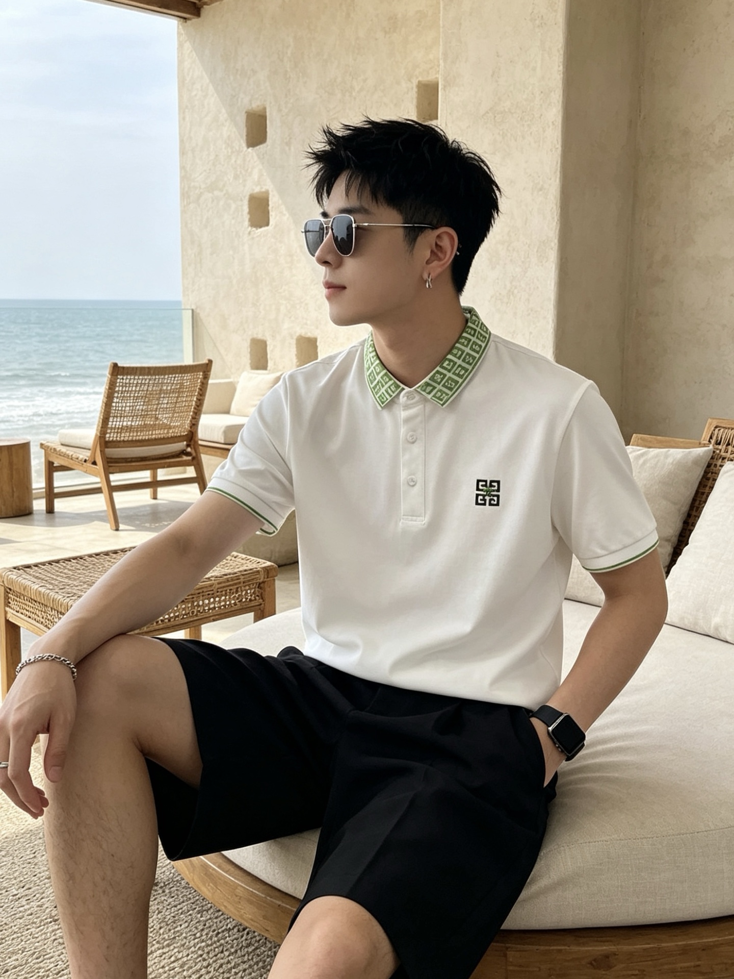 🔥 纪梵希 GIVENCHY 回纹领刺绣短袖Polo衫📏 尺码：M-3XL💎 面料工艺甄选高支精梳珠地棉