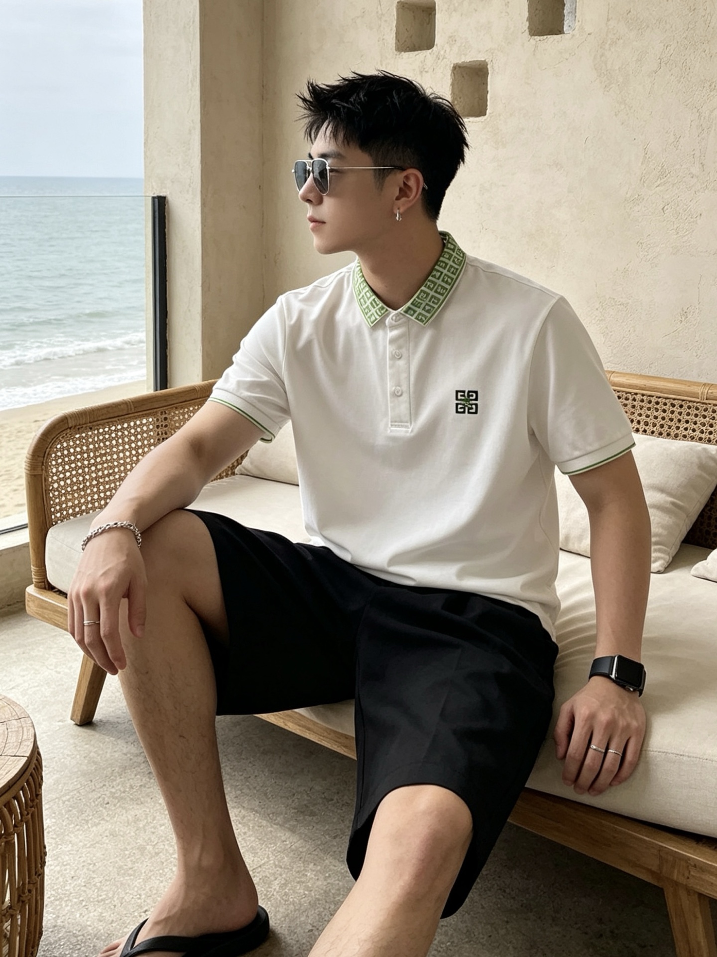 🔥 纪梵希 GIVENCHY 回纹领刺绣短袖Polo衫📏 尺码：M-3XL💎 面料工艺甄选高支精梳珠地棉