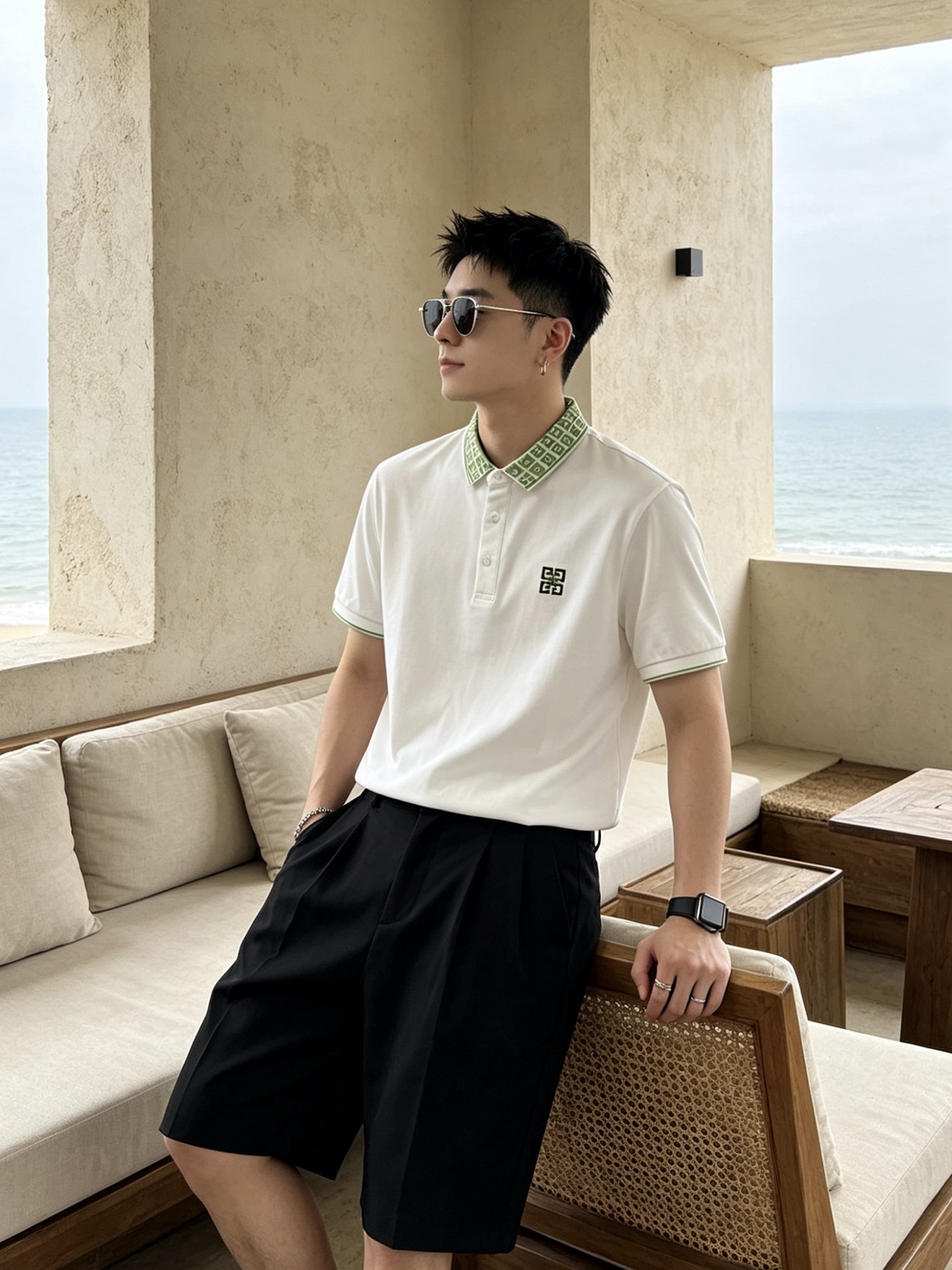 🔥 纪梵希 GIVENCHY 回纹领刺绣短袖Polo衫📏 尺码：M-3XL💎 面料工艺甄选高支精梳珠地棉