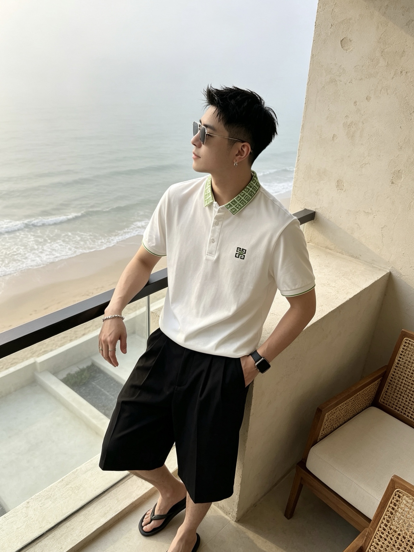 🔥 纪梵希 GIVENCHY 回纹领刺绣短袖Polo衫📏 尺码：M-3XL💎 面料工艺甄选高支精梳珠地棉