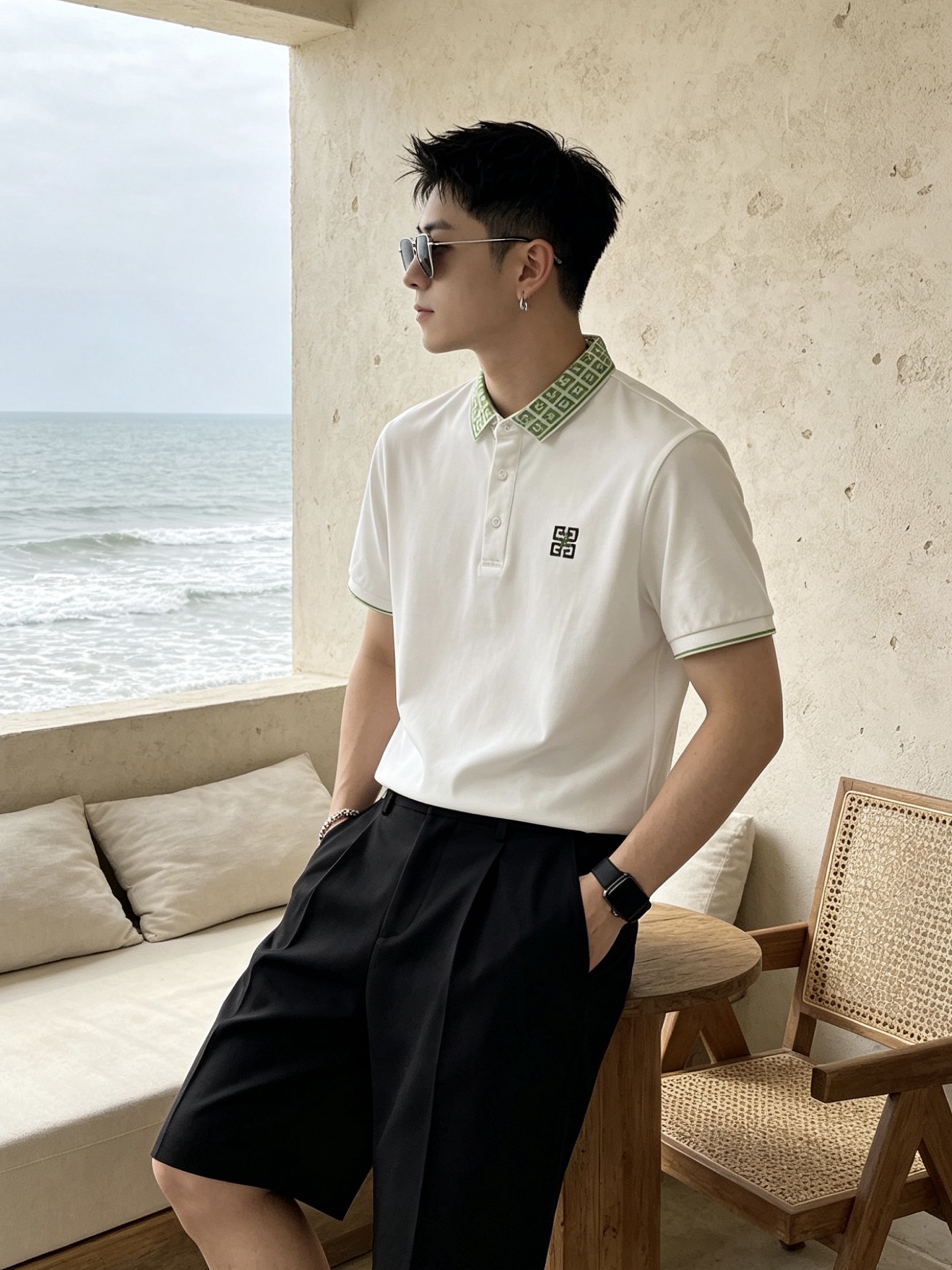 🔥 纪梵希 GIVENCHY 回纹领刺绣短袖Polo衫📏 尺码：M-3XL💎 面料工艺甄选高支精梳珠地棉