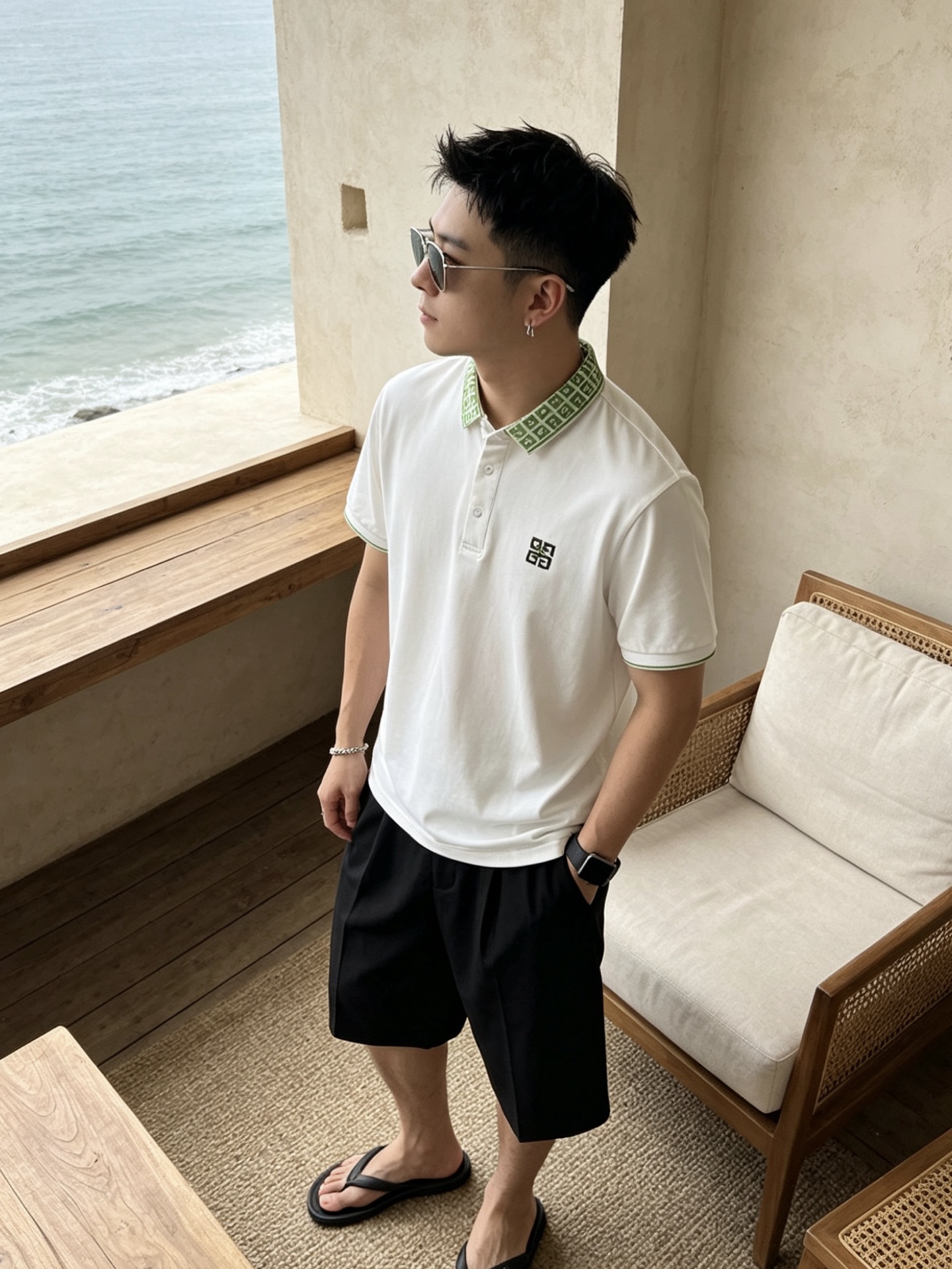 🔥 纪梵希 GIVENCHY 回纹领刺绣短袖Polo衫📏 尺码：M-3XL💎 面料工艺甄选高支精梳珠地棉