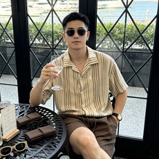 拉夫劳伦(Ralph Lauren)竖条纹古巴领短袖衬衫尺码M-XL|▫ 咖棕条纹/灰调条纹两色可选,低 拉夫劳伦(Ralph Lauren)竖条纹古巴领短袖衬衫尺码M-XL|▫ 咖棕条纹/灰调条纹两色可选,低