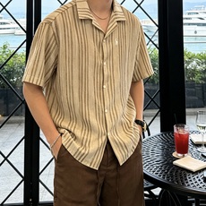 拉夫劳伦(Ralph Lauren)竖条纹古巴领短袖衬衫尺码M-XL|▫ 咖棕条纹/灰调条纹两色可选,低 拉夫劳伦(Ralph Lauren)竖条纹古巴领短袖衬衫尺码M-XL|▫ 咖棕条纹/灰调条纹两色可选,低
