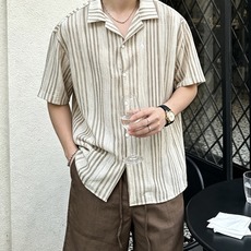 拉夫劳伦(Ralph Lauren)竖条纹古巴领短袖衬衫尺码M-XL|▫ 咖棕条纹/灰调条纹两色可选,低 拉夫劳伦(Ralph Lauren)竖条纹古巴领短袖衬衫尺码M-XL|▫ 咖棕条纹/灰调条纹两色可选,低