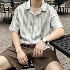 拉夫劳伦(Ralph Lauren)竖条纹古巴领短袖衬衫尺码M-XL|▫ 咖棕条纹/灰调条纹两色可选,低 拉夫劳伦(Ralph Lauren)竖条纹古巴领短袖衬衫尺码M-XL|▫ 咖棕条纹/灰调条纹两色可选,低