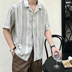 拉夫劳伦(Ralph Lauren)竖条纹古巴领短袖衬衫尺码M-XL|▫ 咖棕条纹/灰调条纹两色可选,低 拉夫劳伦(Ralph Lauren)竖条纹古巴领短袖衬衫尺码M-XL|▫ 咖棕条纹/灰调条纹两色可选,低
