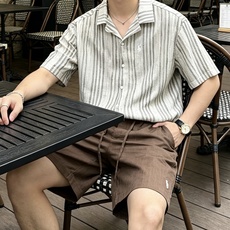 拉夫劳伦(Ralph Lauren)竖条纹古巴领短袖衬衫尺码M-XL|▫ 咖棕条纹/灰调条纹两色可选,低 拉夫劳伦(Ralph Lauren)竖条纹古巴领短袖衬衫尺码M-XL|▫ 咖棕条纹/灰调条纹两色可选,低