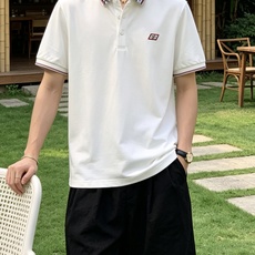 古驰(GUCCI)满印双G撞色领短袖Polo衫尺码M-3XL|▫配色分为藏青、纯白两款,藏青成熟稳重适配 古驰(GUCCI)满印双G撞色领短袖Polo衫尺码M-3XL|▫配色分为藏青、纯白两款,藏青成熟稳重适配