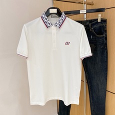 古驰(GUCCI)满印双G撞色领短袖Polo衫尺码M-3XL|▫配色分为藏青、纯白两款,藏青成熟稳重适配 古驰(GUCCI)满印双G撞色领短袖Polo衫尺码M-3XL|▫配色分为藏青、纯白两款,藏青成熟稳重适配