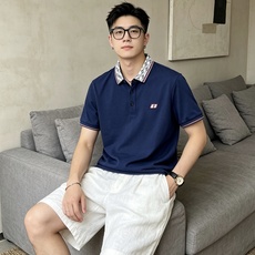 古驰(GUCCI)满印双G撞色领短袖Polo衫尺码M-3XL|▫配色分为藏青、纯白两款,藏青成熟稳重适配 古驰(GUCCI)满印双G撞色领短袖Polo衫尺码M-3XL|▫配色分为藏青、纯白两款,藏青成熟稳重适配