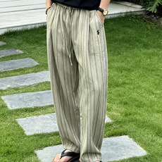 拉夫劳伦(RAlpH LAUREN)竖条纹抽绳阔腿休闲裤尺码S-XL|▫配色分为麻灰竖条纹、纯黑暗条纹两 拉夫劳伦(RAlpH LAUREN)竖条纹抽绳阔腿休闲裤尺码S-XL|▫配色分为麻灰竖条纹、纯黑暗条纹两