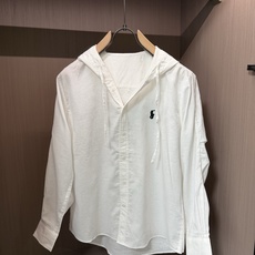 拉夫劳伦(RAlpH LAUREN)小马刺绣连帽亚麻长袖衬衫尺码M-3XL|▫配色分为纯净白、藏青两款, 拉夫劳伦(RAlpH LAUREN)小马刺绣连帽亚麻长袖衬衫尺码M-3XL|▫配色分为纯净白、藏青两款,