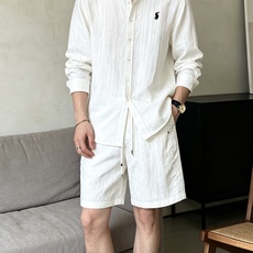 拉夫劳伦(RAlpH LAUREN)纯色/竖纹小马刺绣亚麻长袖衬衫尺码M-3XL|▫配色分净白、藏青竖条 拉夫劳伦(RAlpH LAUREN)纯色/竖纹小马刺绣亚麻长袖衬衫尺码M-3XL|▫配色分净白、藏青竖条
