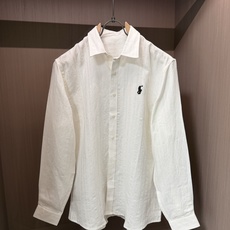 拉夫劳伦(RAlpH LAUREN)纯色/竖纹小马刺绣亚麻长袖衬衫尺码M-3XL|▫配色分净白、藏青竖条 拉夫劳伦(RAlpH LAUREN)纯色/竖纹小马刺绣亚麻长袖衬衫尺码M-3XL|▫配色分净白、藏青竖条