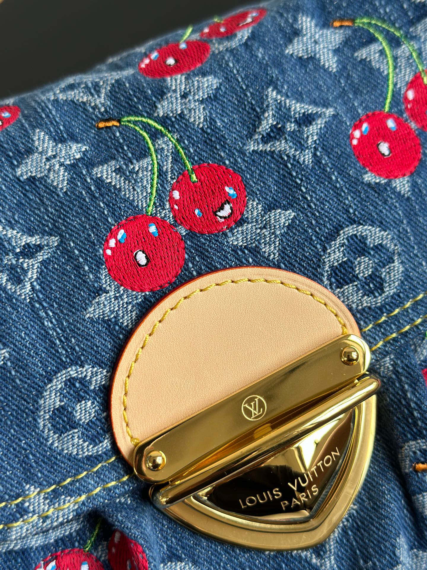 Louis Vuitton Sunset Monogram Denim Bag with Cherry Embroidery & Leather Strap 11 i1752855288123 5359 0 10