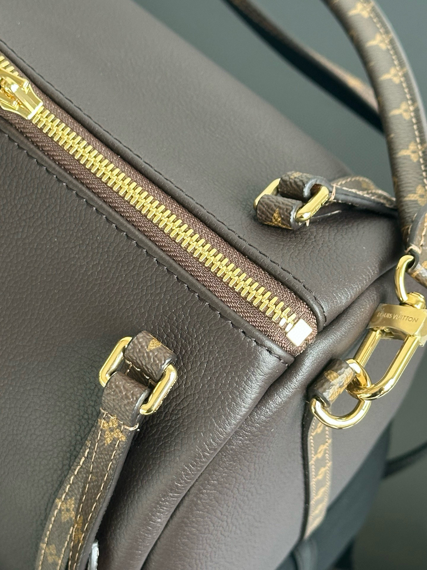 Louis Vuitton Express Medium Dark Brown Leather Handbag with Monogram Trim 8 i1757593513915 8679 0 11