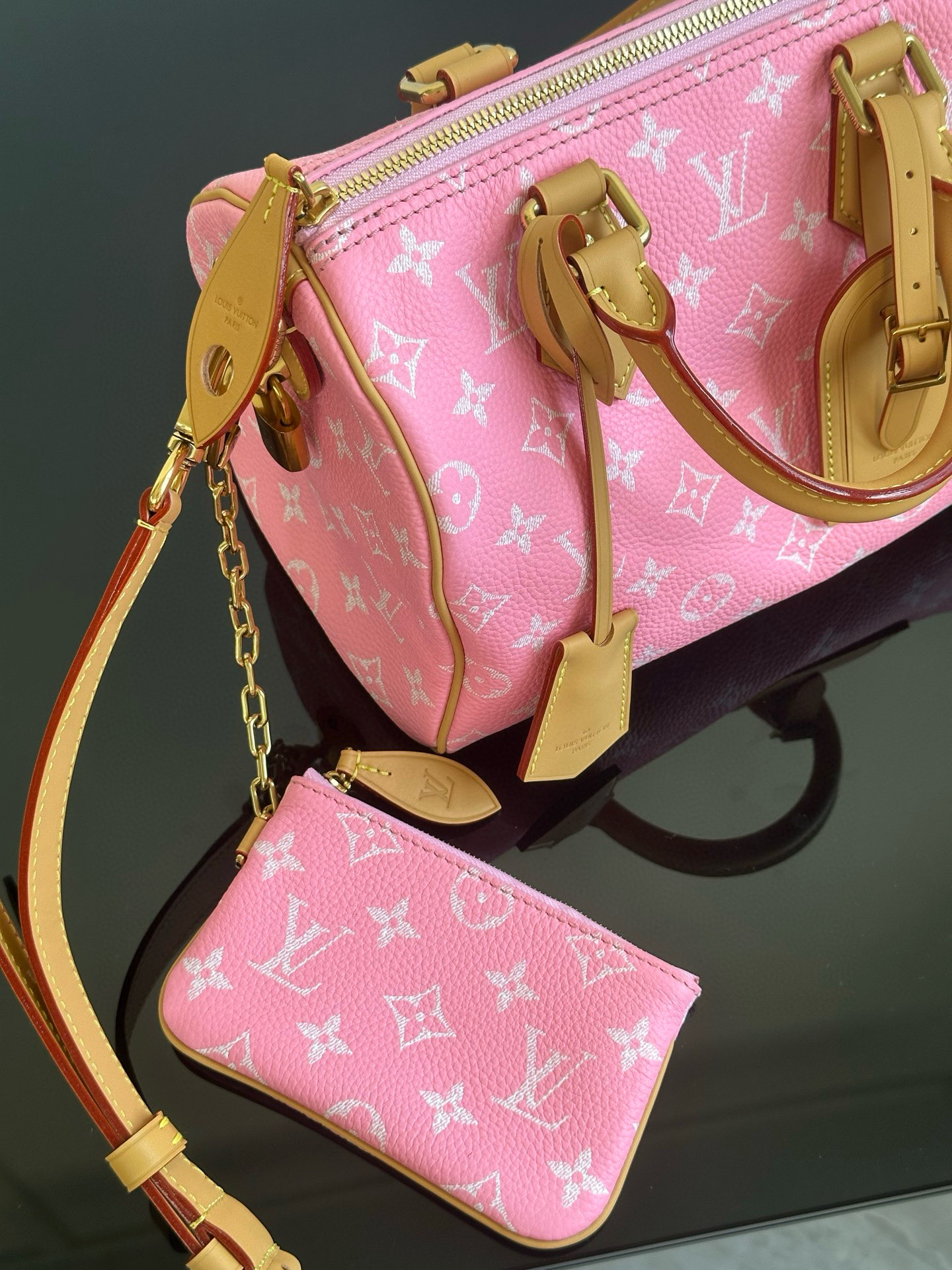 Louis Vuitton Speedy P9 Bandoulière 25 Pink Monogram Leather Satchel Bag 13 i1757763342631 5141 0 10