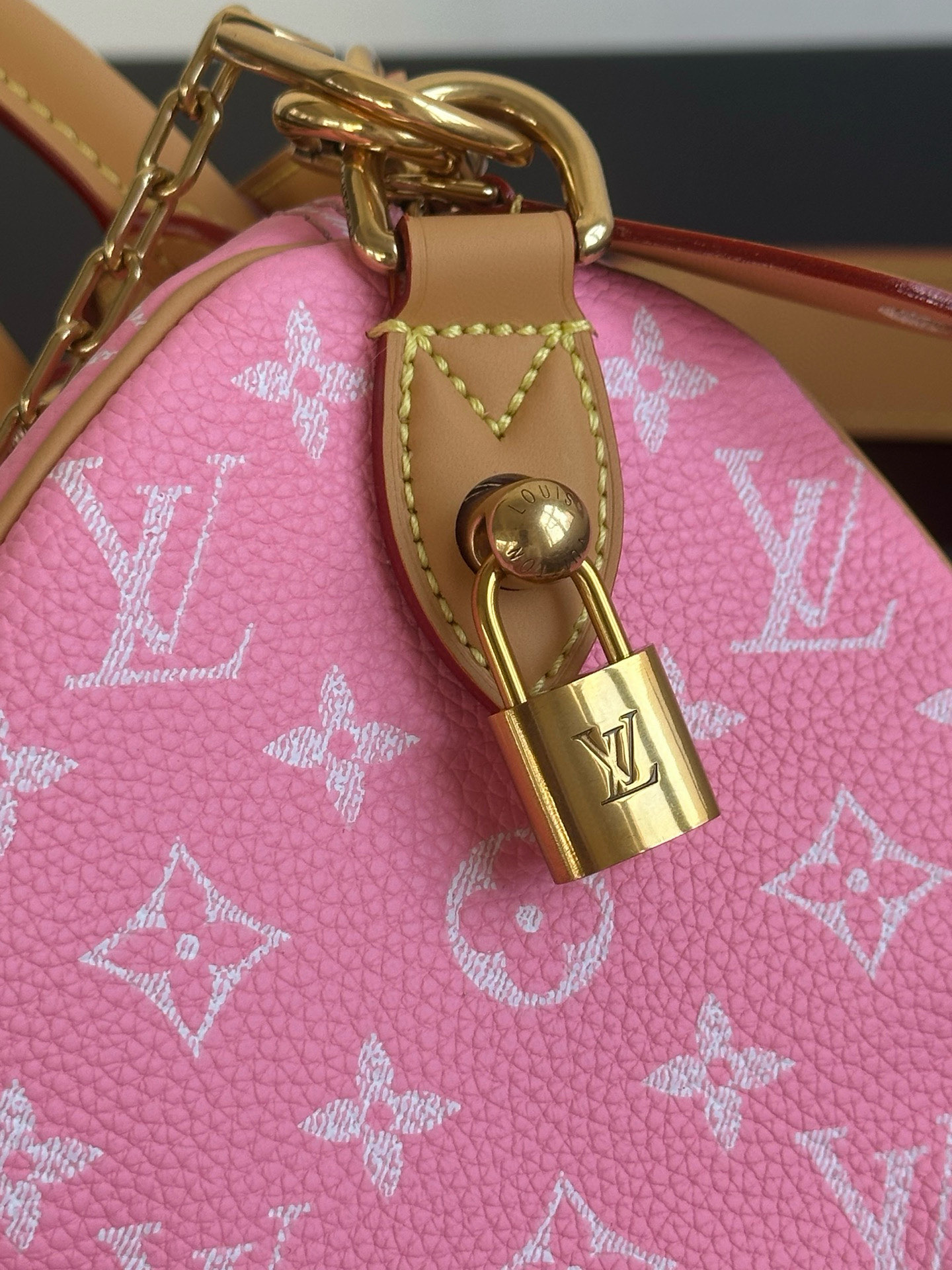 Louis Vuitton Speedy P9 Bandoulière 25 Pink Monogram Leather Satchel Bag 12 i1757763343410 9711 0 11