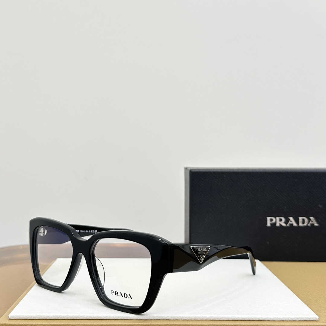 PRADA 眼镜 黑色 板材 全框 方形