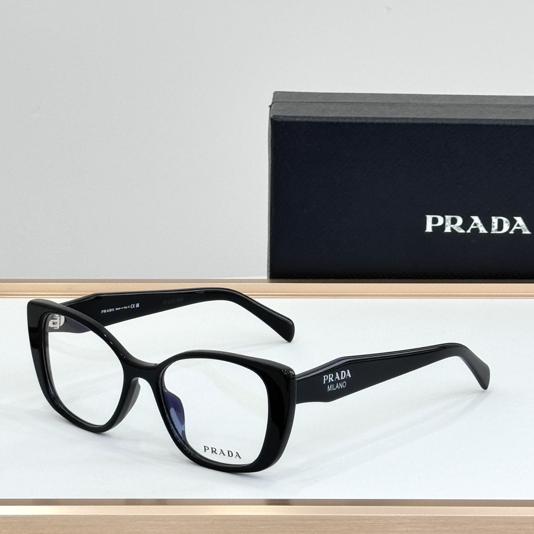 PRADA 眼镜 黑色 板材 全框 光学镜架