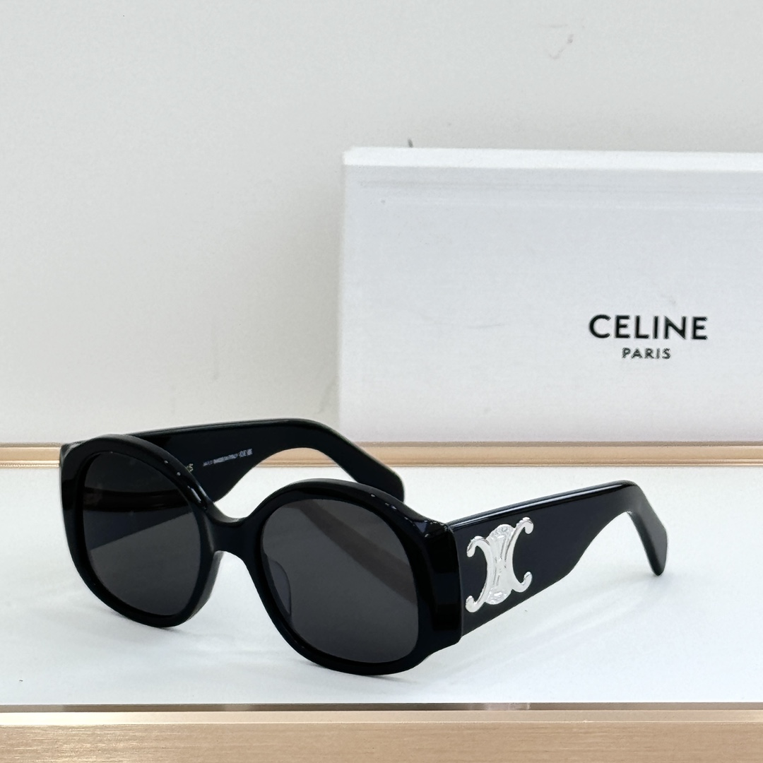 CELINE 太阳镜 板材 黑色 椭圆