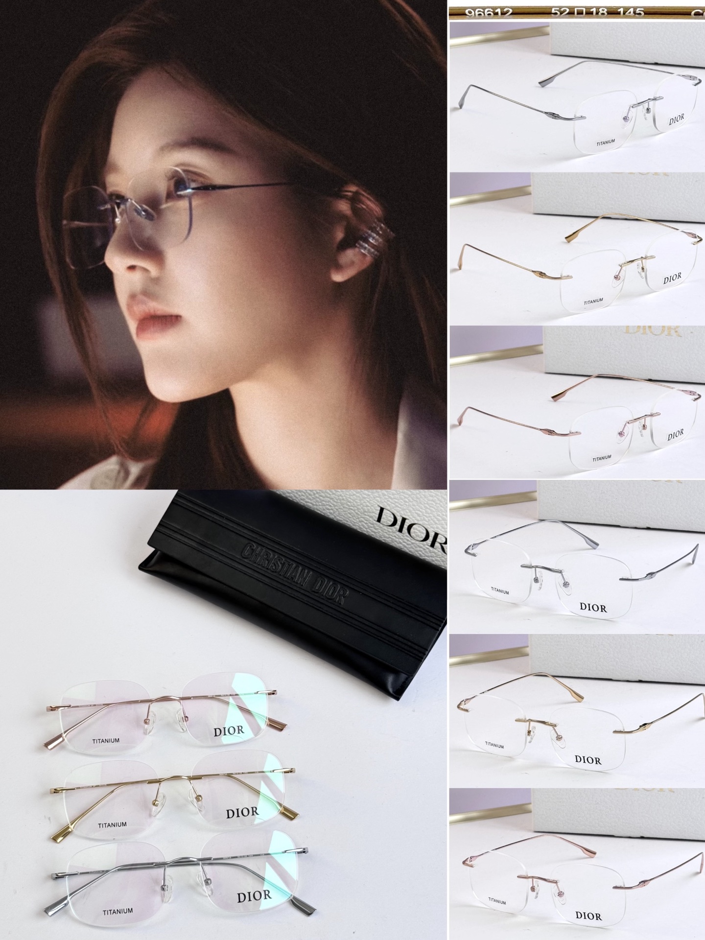 DIO* MODELO: 96612 TALLA: 52□18-145 Titanio puro! 【许我耀眼】Estilo de Lu Si 🉐130
