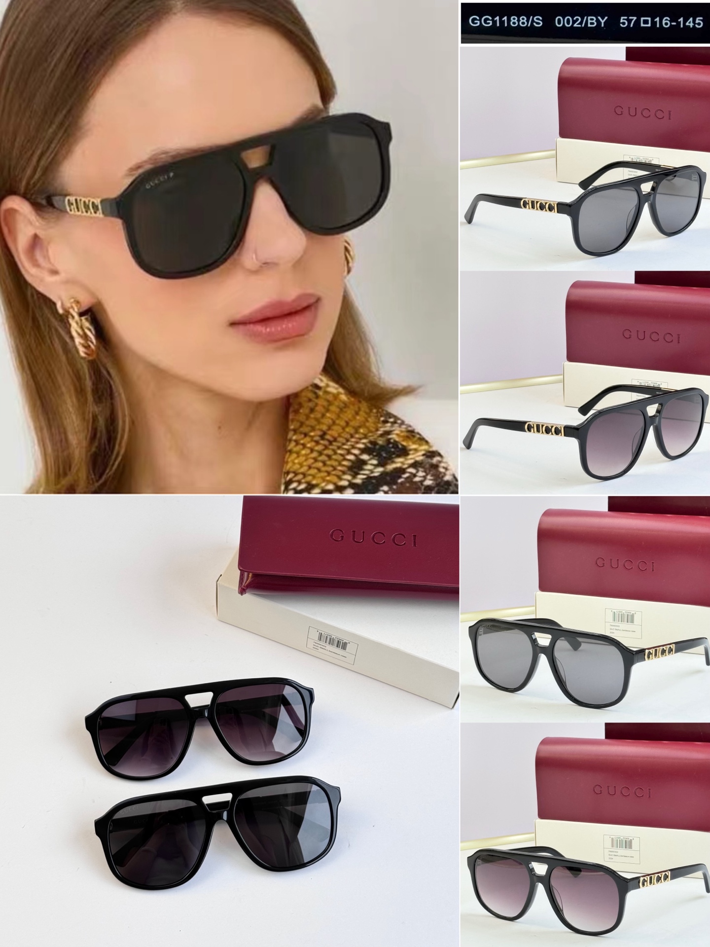GUCC* MODELO: GG1188S TALLA: 54口22-145