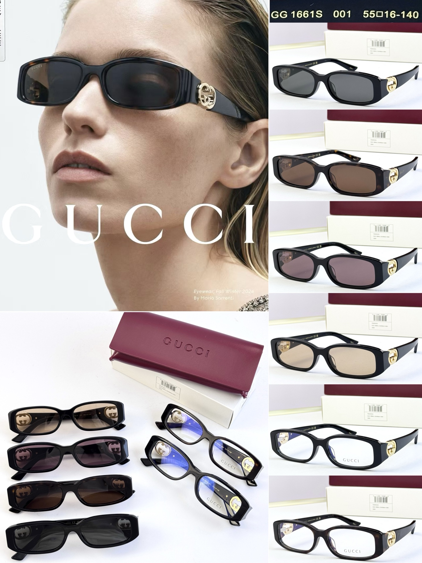 GUCC* MODELO：GG 1661S TALLA：55口16-140